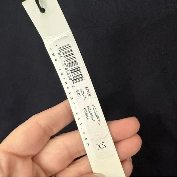 Susana Monaco Bell Sleeve Mini Dress in Midnight Blue with Crew Neck Size XS NWT - Picture 4 of 7